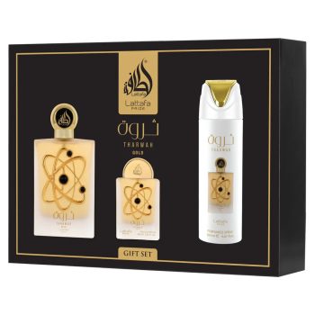 Tharwah Gold 3 Piece Gift Set Lattafa Pride